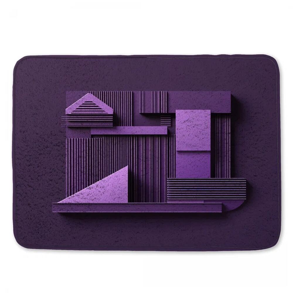 Purple Geometry Bath Mat